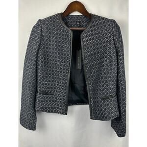 Women’s Willi Smith Blue, Black, Silver Tweed Open Blazer size 6